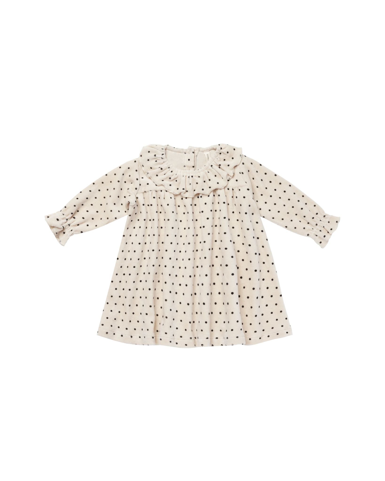 Quincy Mae - Polka Dot Velour Baby Dress - Sweet E's Children's Boutique