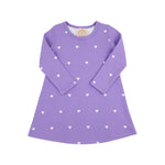 The Beaufort Bonnet Company - Long Sleeve Polly Play Dress Heart Eyes (Palisades Purple)