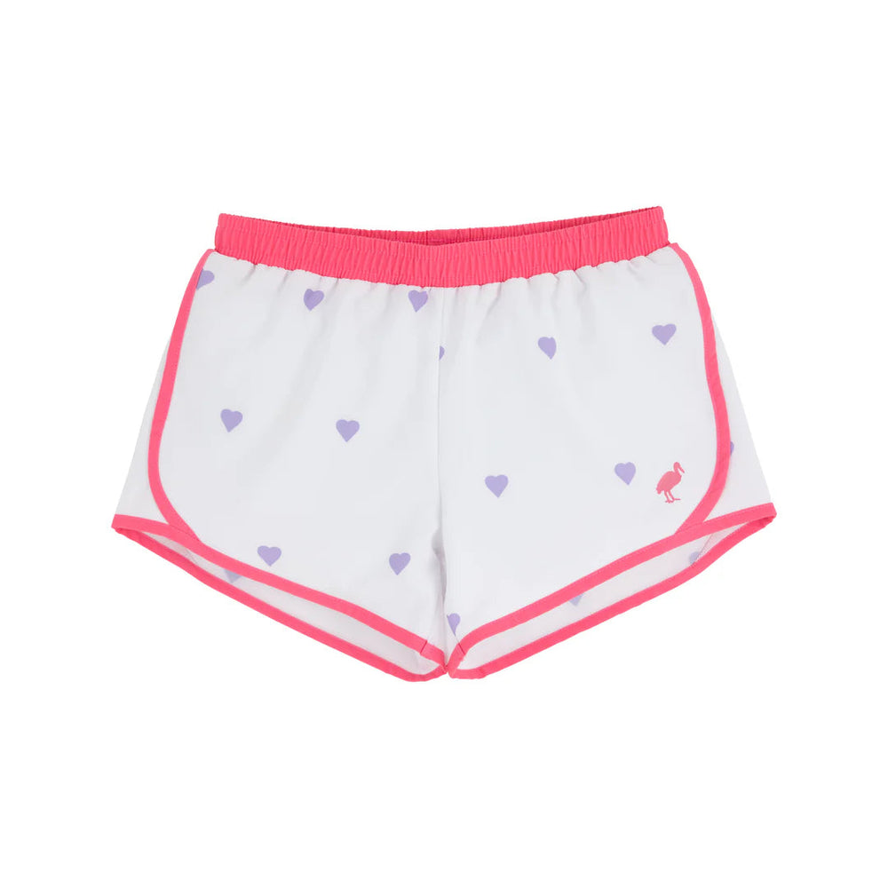 The Beaufort Bonnet Company - PrepleticTM Shimmy Shake Shorts Heart Eyes (Worth Ave White)/Romany Rose