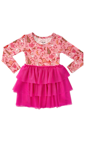 In My Jammers - Pink Christmas Doodle Dreams Tutu Dress IMJ x Bre Sheppard