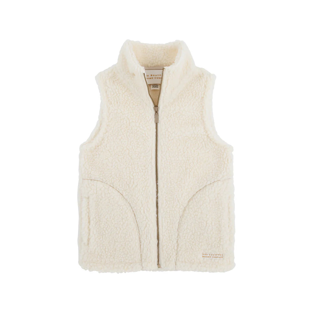 The Beaufort Bonnet Company - Palmetto Pearl & Gold Van Camp Vest - Sherpa