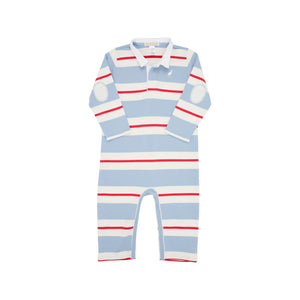 The Beaufort Bonnet Company - BarrBlue, RichRed, PalmettoPearl & White Sir Proper's Rugby Romper