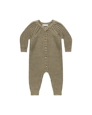 Quincy Mae - Olive Chunky Knit Jumpsuit