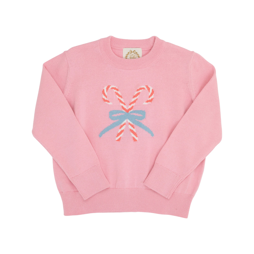 The Beaufort Bonnet Company - Isabelle's Intarsia Sweater Hamptons Hot Pink/Candy Canes