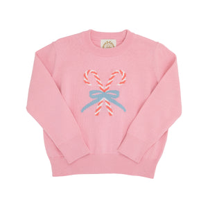 The Beaufort Bonnet Company - Isabelle's Intarsia Sweater Hamptons Hot Pink/Candy Canes