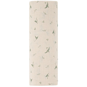 Ely's & Co - Sage Bird Muslin Swaddle