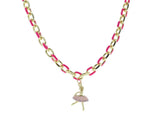On Pointe Pink Chain Necklace
