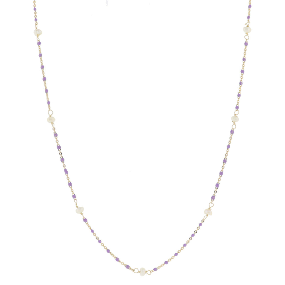 Dainty Lavender Pearl Necklace