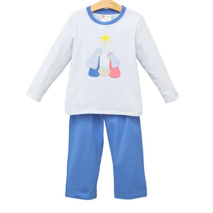 Jellybean - Blue Nativity Pants Set