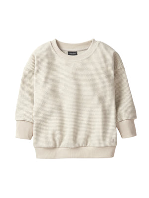 Little Bipsy - Elevated Waffle Crewneck - Greige