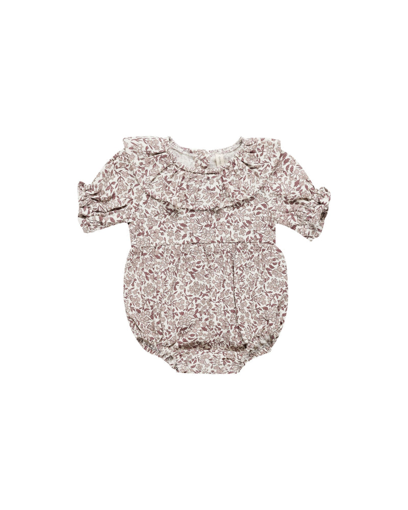 Quincy Mae - Mauve Ditsy Collared Romper