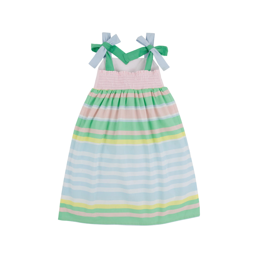 The Beaufort Bonnet Company - Sarasota Stripe with Palm Beach, Buckhead Blue, & Grace Bay Green Macie Midi Dress