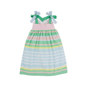 The Beaufort Bonnet Company - Sarasota Stripe with Palm Beach, Buckhead Blue, & Grace Bay Green Macie Midi Dress