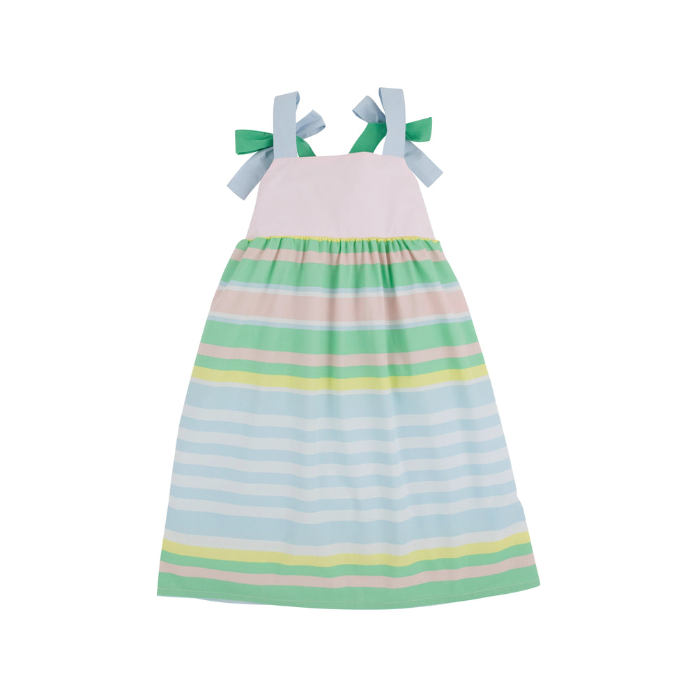 The Beaufort Bonnet Company - Sarasota Stripe with Palm Beach, Buckhead Blue, & Grace Bay Green Macie Midi Dress