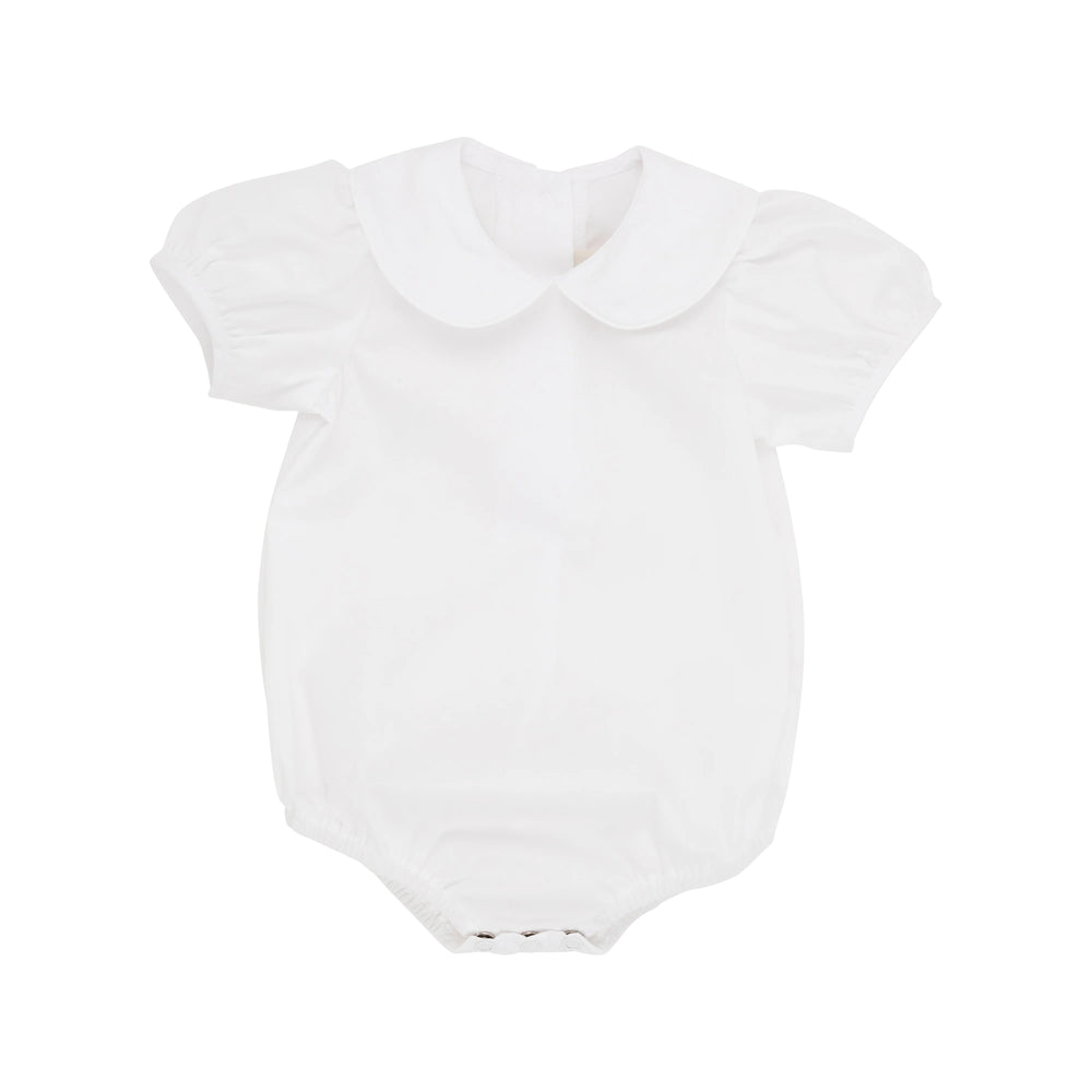 The Beaufort Bonnet Company - White Peter Pan Shirt - Woven Short Sleeve Onesie