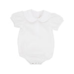 The Beaufort Bonnet Company - White Peter Pan Shirt - Woven Short Sleeve Onesie