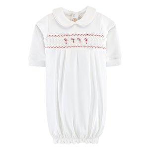 Baby Club Chic - Candy Cane Embroidered Collared Gown