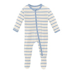 Kickee Pants - Print Footie with 2 Way Zipper in Pond Sweet Stripe