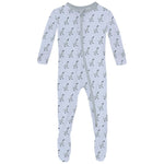 Kickee Pants - Print Footie with 2 Way Zipper in Dew Ugly Duckling