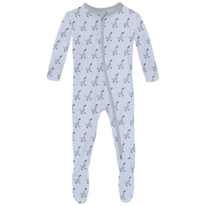 Kickee Pants - Print Footie with 2 Way Zipper in Dew Ugly Duckling