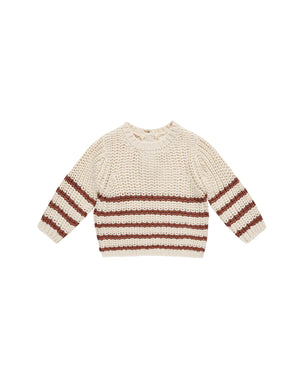 Quincy Mae - Cranberry Stripe Rex Sweater