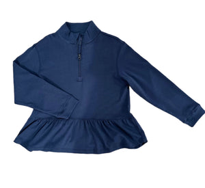 Be Elizabeth James & Lottie - Peplum Knit 1/4 Zip, Navy