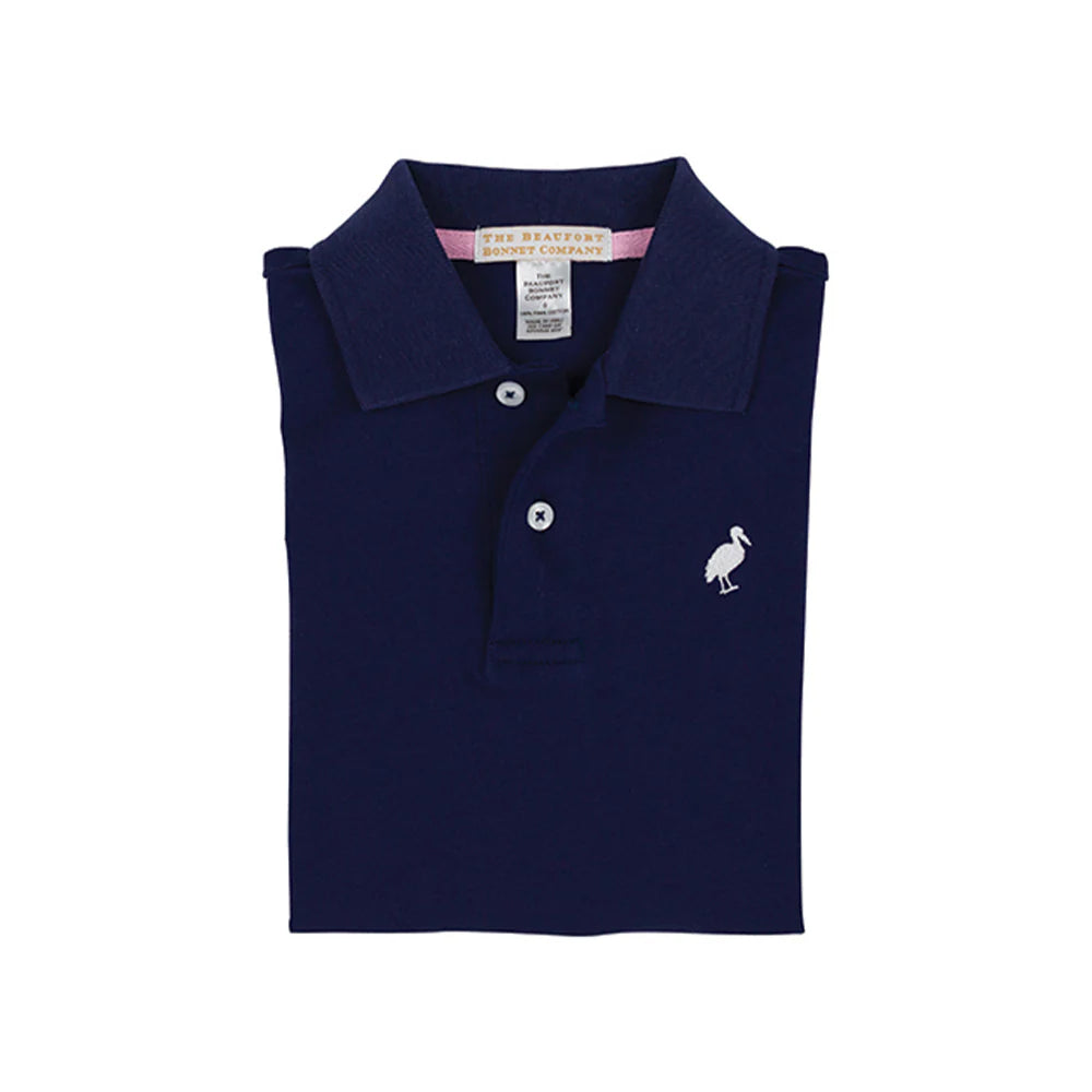 The Beaufort Bonnet Company - Prim & Proper Polo - Nantucket Navy/Worth Ave White