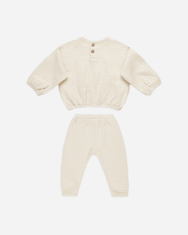 Quincy Mae - Natural Textured Sweat Set