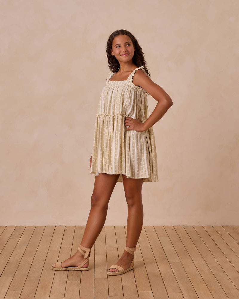 
            
                Load image into Gallery viewer, Rylee &amp;amp; Cru - Teen Palm Stripe Cicily Dress
            
        