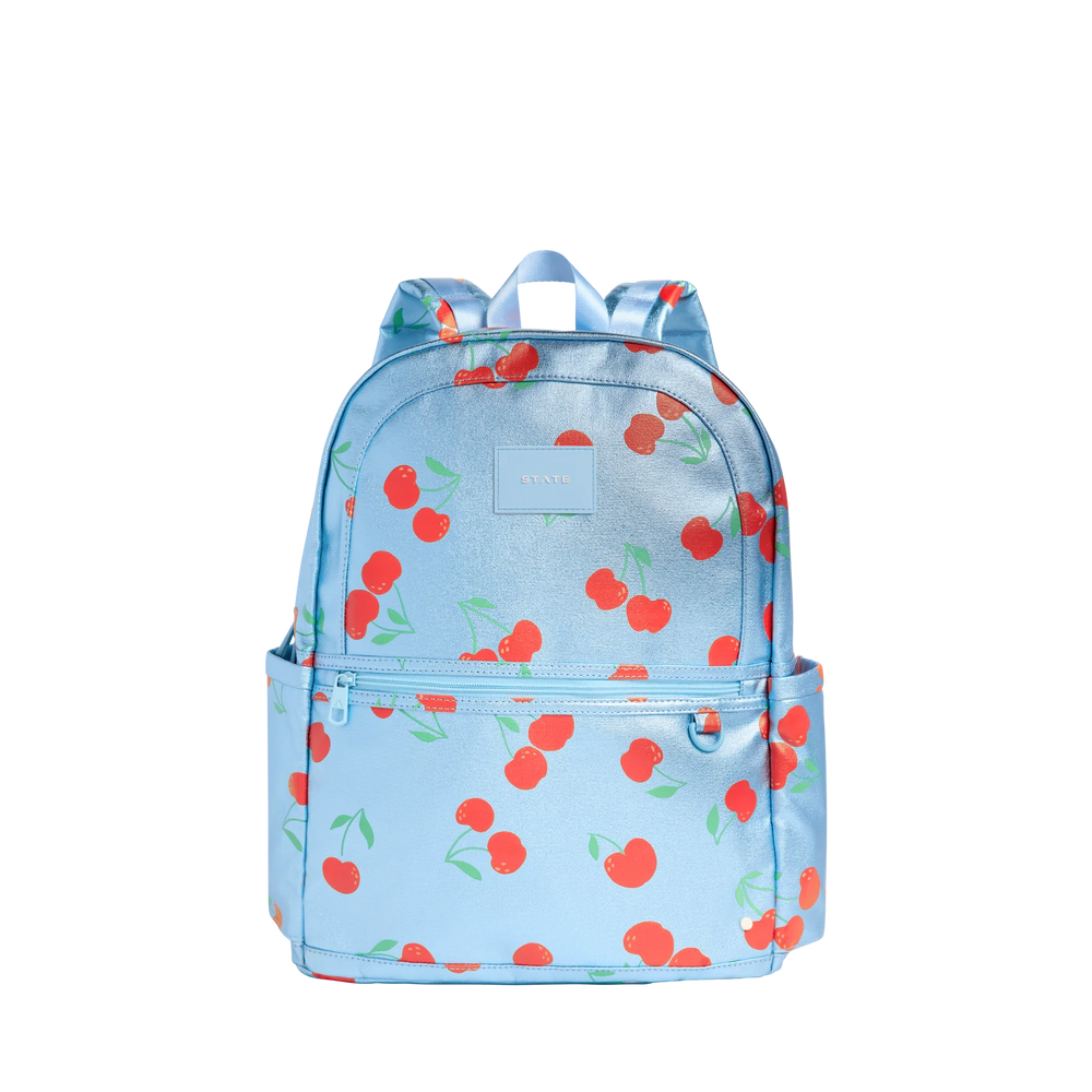 State Bag - Kane Double Pocket Large Backpack Blue Cherries