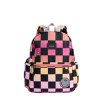 State Bag - Kane Double Pocket Backpack Pink Checkerboard