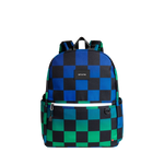 State Bag - Kane Double Pocket Backpack Blue Checkerboard