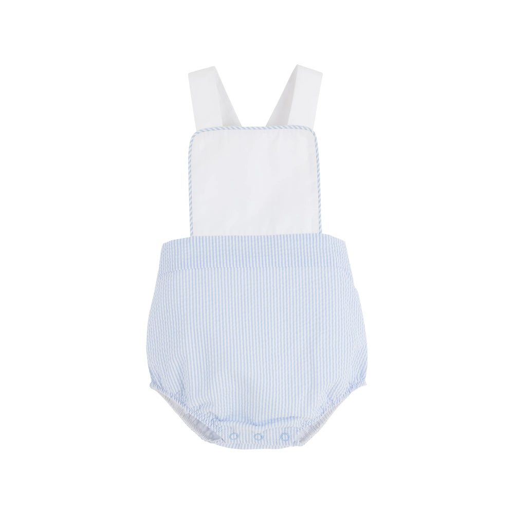 The Beaufort Bonnet Company - Breakers Blue Seersucker Sayre Sunsuit