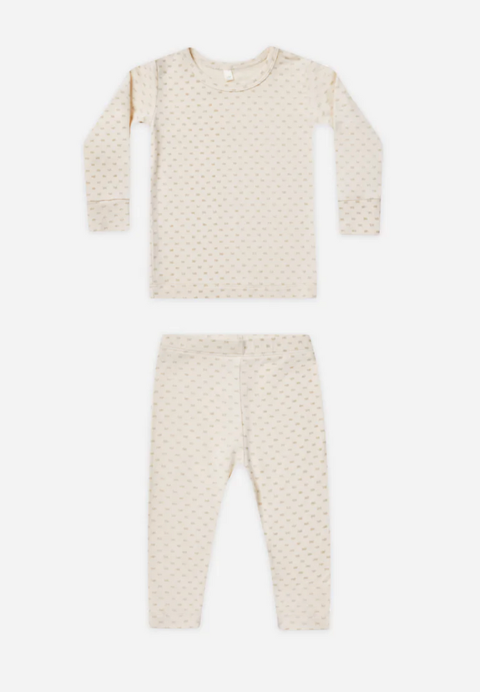 Quincy Mae - Oat Check Bamboo Pajama Set