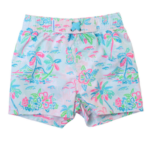 Ruffle Butts - Swim Trunks Tropical Resort