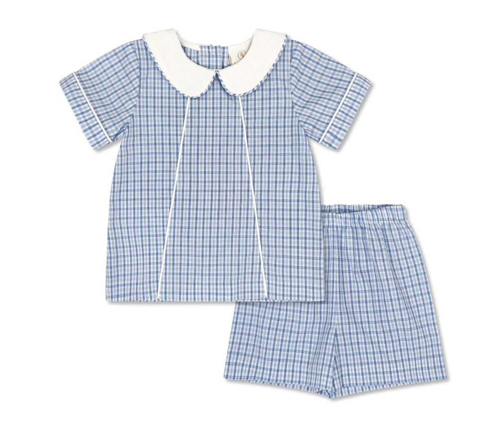 Lullaby Set - Adam Short Set - Billings Blue Plaid