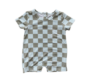 Babysprouts - Tee Romper - Seagrass Checker