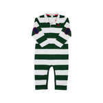 The Beaufort Bonnet Company - Grier Green Rugby Stripe & Richmond Red Sir Proper's Rugby Romper