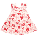 Pink Chicken - Girls Camelia Dress - Valentines Bows