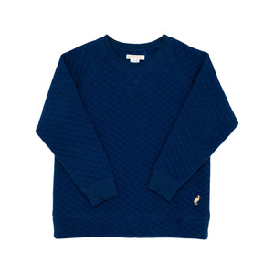 The Beaufort Bonnet Company - Nantucket Navy Quilted Cassidy Comfy Crewneck