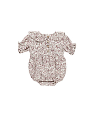 Quincy Mae - Mauve Ditsy Collared Romper