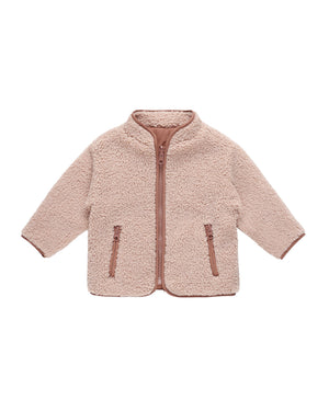 Quincy Mae - Blush Shearling Zip Jacket