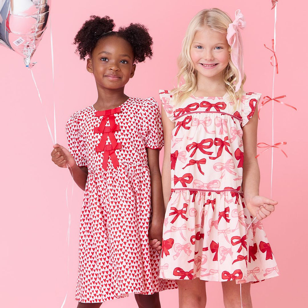 Pink Chicken - Girls Hermione Dress - Mini Hearts