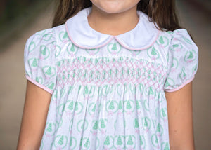 James & Lottie - Oh Christmas Tree Sutton Smocked Dress