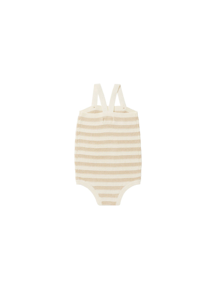 Rylee & Cru - Sand Stripe Knit Baby Romper