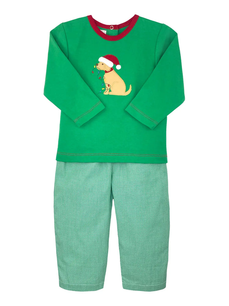 Petit Ami - Christmas Dog Top & Pant Set