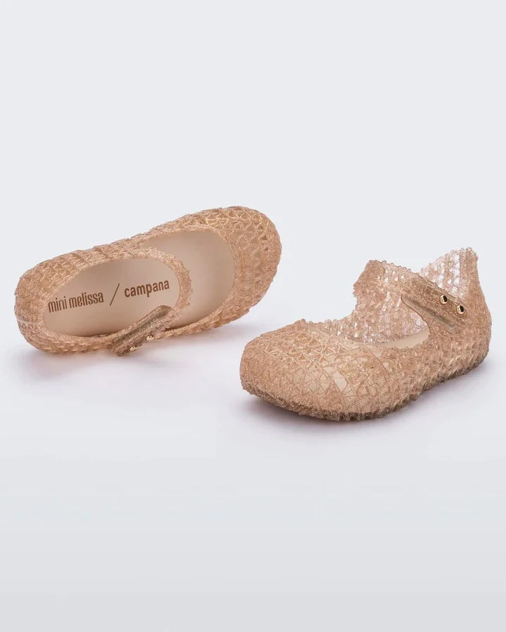 Mini Melissa - Beige Glitter Mini Campana