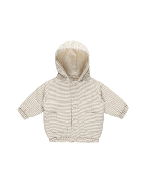 Quincy Mae - Basil Stripe Hooded Woven Jacket