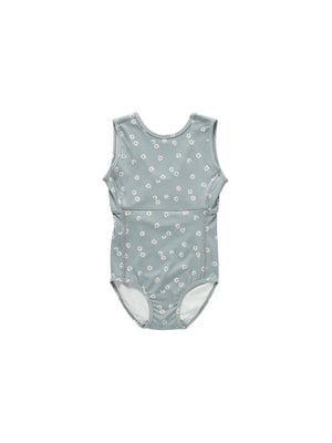 Rylee & Cru - Blue Daisy Keyhole Leotard