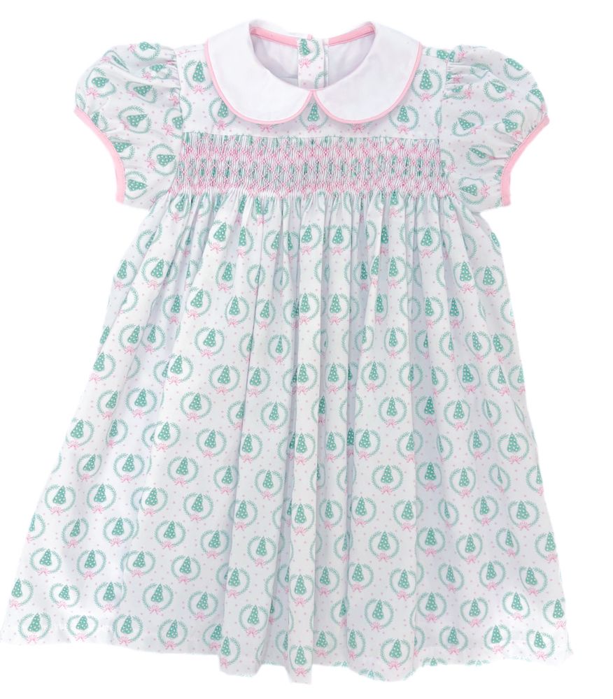 James & Lottie - Oh Christmas Tree Sutton Smocked Dress